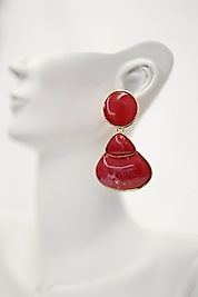 Bordo Deniz Kabuklu Küpe