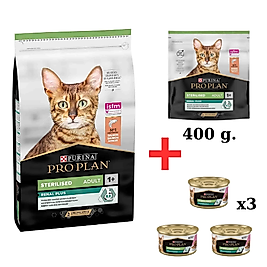 Pro Plan Somonlu Sterilised Kedi Maması (1,5 kg) Bonus Paket 3 Adet Yaş Mama ve 400g Mama Hediyeli