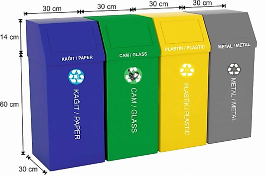 216 LT DÖRTLÜ GERİ DÖNÜŞÜM SETİ BOYALI ( KDV DAHİL )