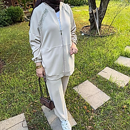 Taş işlemeli oysho takım/taş rengi