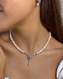 Gümüş Detaylı İnci Kolye