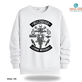 Motorcu Model Bisiklet Yaka Erkek kadın Slimfit Sweatshirt
