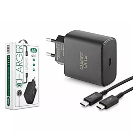 45W PD Type-C to Type-C (Turbo) Siyah Şarj Aleti
