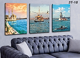 MERCAN MOBİLYA  VE AKSESUAR ,40*60 CAMİ KIZKULESİ GEMİ   KANVAS TABLO