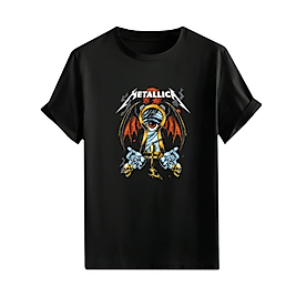 Rock and Roll & Metallica Tarzı Baskılı Oversize Unisex Tişört