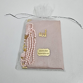 Pembe Tül Keseli İpek Set