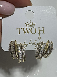 Gold Taş Tasarımlı Modern Küpe