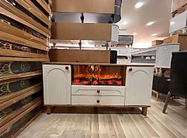 Bohem Şömineli Konsol – Şıklık ve Sıcaklık Bir Arada