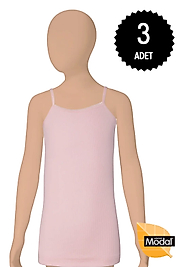 Gümüş 7015 Kız Çocuk Modal Elastan İp Askı Atlet Karışık 3 lü Paket