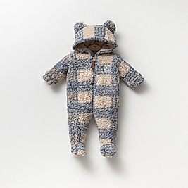 Kapüşonlu Welsoft Peluş Kız/Erkek Bebek Tulum