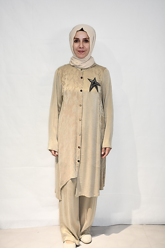 Yağ Yeşili İşlemeli Cupra Takım