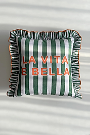 La Vita E Bella Çizgili Fırfırlı Kırlent