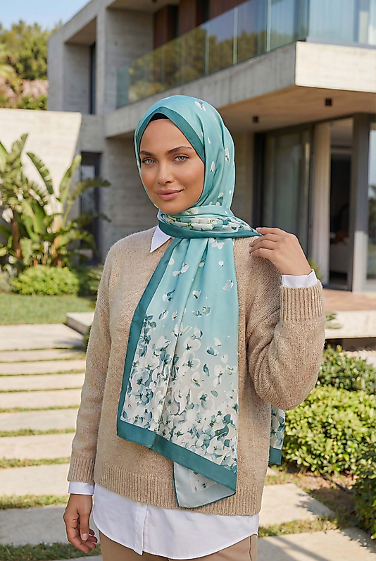 ALFA SİLK ŞAL PASTEL ÇİÇEK DESEN-1