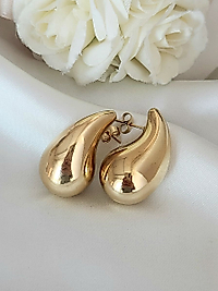Botti Salyangoz  Gold Çelik Küpe