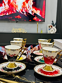 2 Kişilik Osmanlı yeni model Türk kahvesi fincanı
