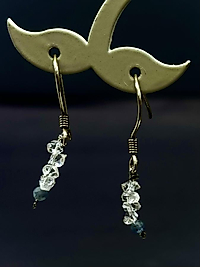 Herkimer Diamond-Safir Taşı 925 Ayar Gümüş Küpe