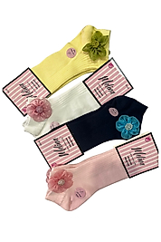 Kadın Melina Aksesuarlı Patik Çorap 36 Adet