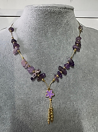 Y Kolye Ametist Taşlı