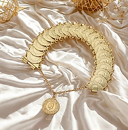 24 Ayar Altın Kaplamalı Ata Çeyrekli Bileklik