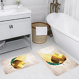 Rovigo Home Dijital Baskı Yıkanabilir Kaymaz 2 li Banyo Takımı