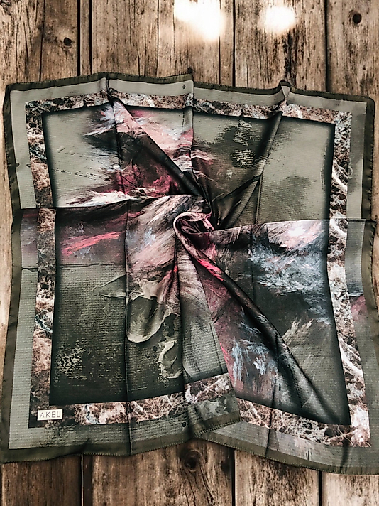 Akel Digital Kristal Eşarp  Pastel  Desen