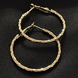 Halka Gold Çelik Küpe-40 mm