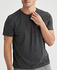 STAR Sıfır Yaka ANTRESİT GRİ-FÜME Pamuk Penye T-Shirt