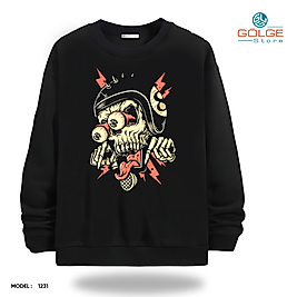 Motorcu Model Bisiklet Yaka Erkek kadın Slimfit Sweatshirt