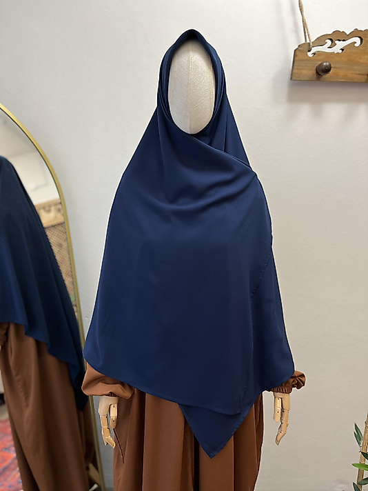 Lacivert Bambu Viskon Eşarp 140 cm