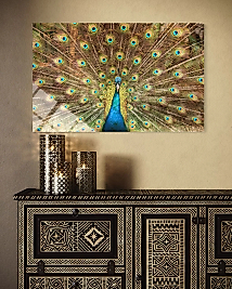 Tavus Kuşu Cam Tablo