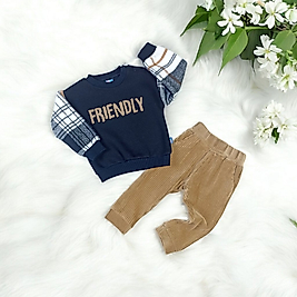 Friendly Kadife Pantalonlu 3 İplik Kışlık Takım
