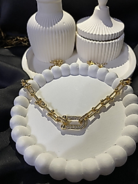 Çelik Taşlı Tiffany Kolye
