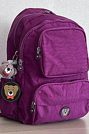 Nemo Bags KOYU BORDO Sırt, Okul, 14 İnç Laptop, Seyahat Çantası Amigurumi Ayıcık Anahtarlık Hediyeli