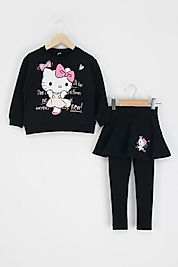 Hello kıtty baskılı taytlı takım