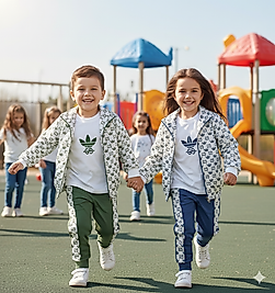 2 - 5 Yaş Arası Yağmurluk, Sweat ve Eşofman Altı Üçlü Takım