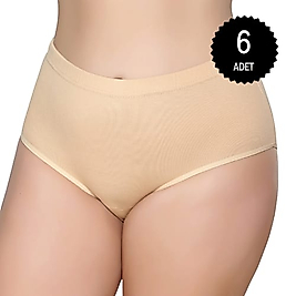 Gümüş 3041 Kadın Yüksek Bel Ribana Bato Külot Ten 6 lı Paket