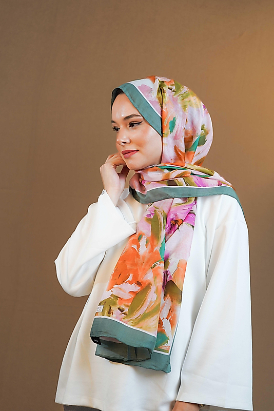 Desenli Pamuk İpek Şal