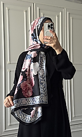 Solgun Gül Desen İthal Vual İpek Şal