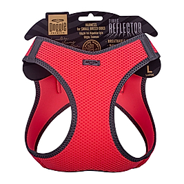 Doggie Havalı Dokuma Reflektör Serisi Küçük Irk Pembe Köpek Göğüs Tasması L Boy 42-48 cm