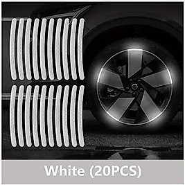 ( 20 X ADET ) 1 SET JANT REFLEKTÖR RIM STICKER WHITE CAR & MOTORCYDE & BICYCLE