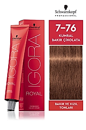 İGORA ROYAL SAÇ BOYASI 60 ML. (7-76 KUMRAL BAKIR ÇİKOLATA)