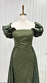 Kardelen Zümrüt Yeşil Abiye