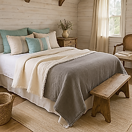 Müslin %100 Pamuk 6 Katlı Çift Kişilik Antrasit Renk Yorgan 240x230 cm.