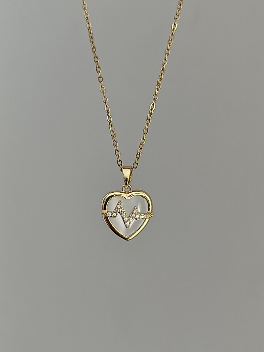 Çelik Taşlı Kalp Kolye