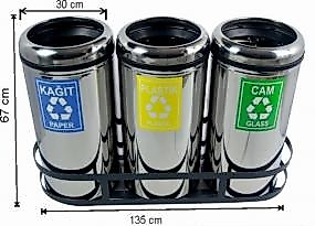 Geri Dönüşümlü Boyalı Çöp Kovası 81 LT ( KDV DAHİL )