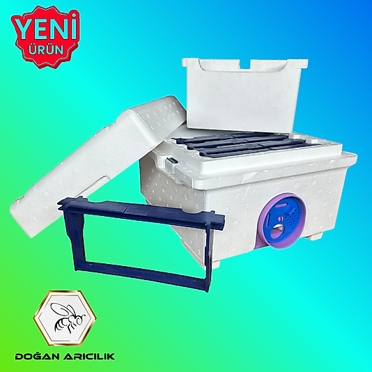 Tekli - Strafor Ana Arı Kutusu -  KÖŞELİ - Çıtalı (DGN-110)