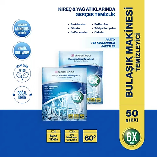 Biobellinda Bulaşık Makinesi Temizleyici 50 Gr X 2