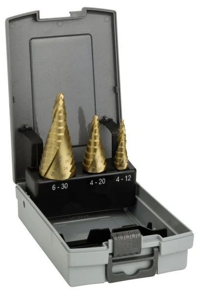 Bosch Spiral Kanallı HSS-TiN Kademeli Matkap Ucu Seti Ø4-30 mm (3 Parça)
