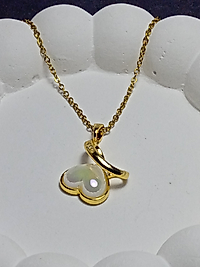 Jade'm Gold Çelik Sedefli Zirkon Taşlı Kalp Kolye