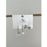 Rodyum Kaplama 3’lü Kurdele Silver Küpe